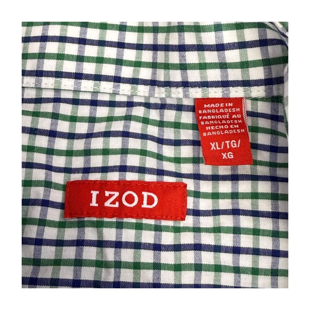 IZOD Shirt Men's XL Multicolor Plaid 100% Cotton Long Sleeve Collared Button-Up - Picture 2 of 9